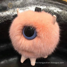 High Quality mink fur puff ball keychain